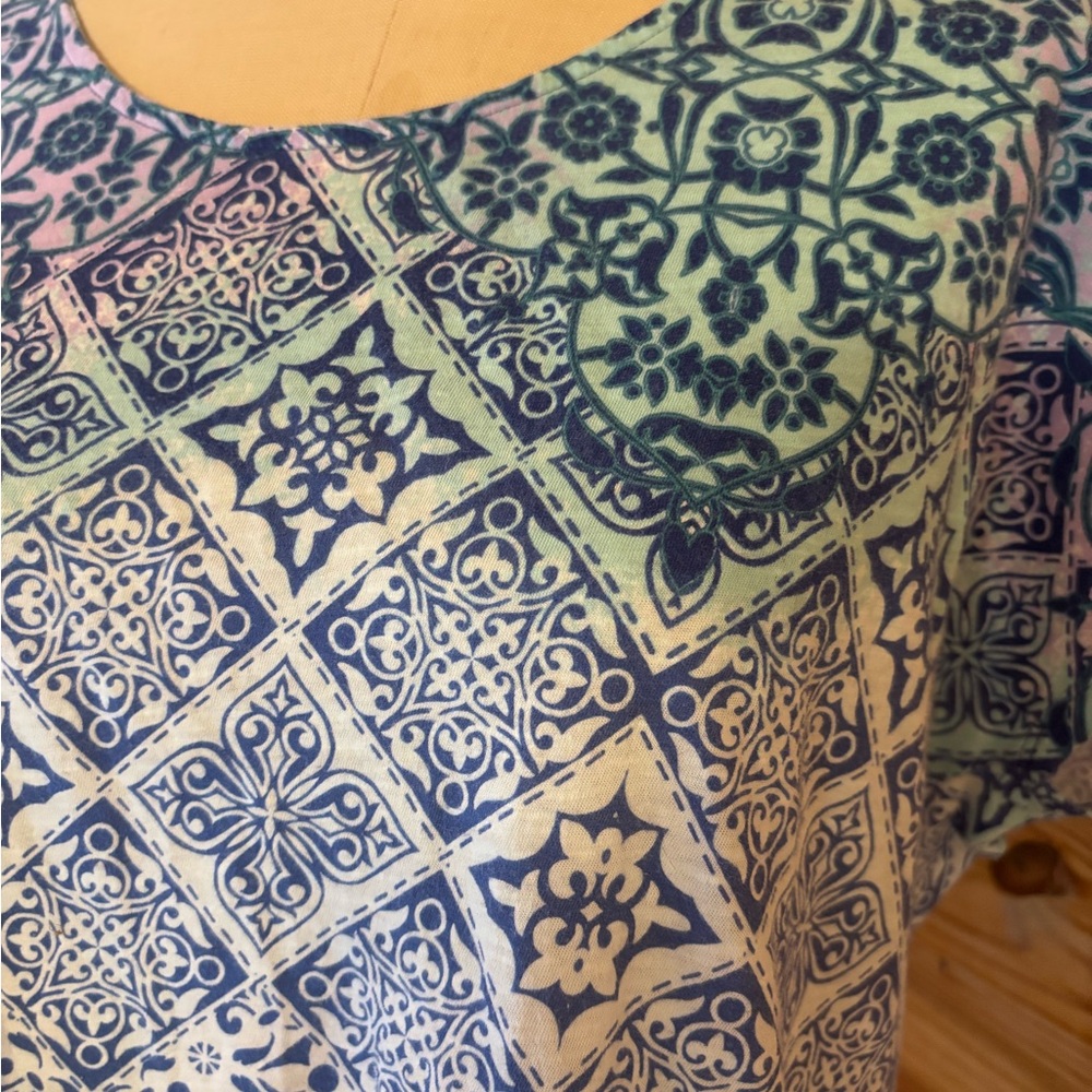 Chico's Multicolor Floral and Geometric Top - Picture 3 of 4